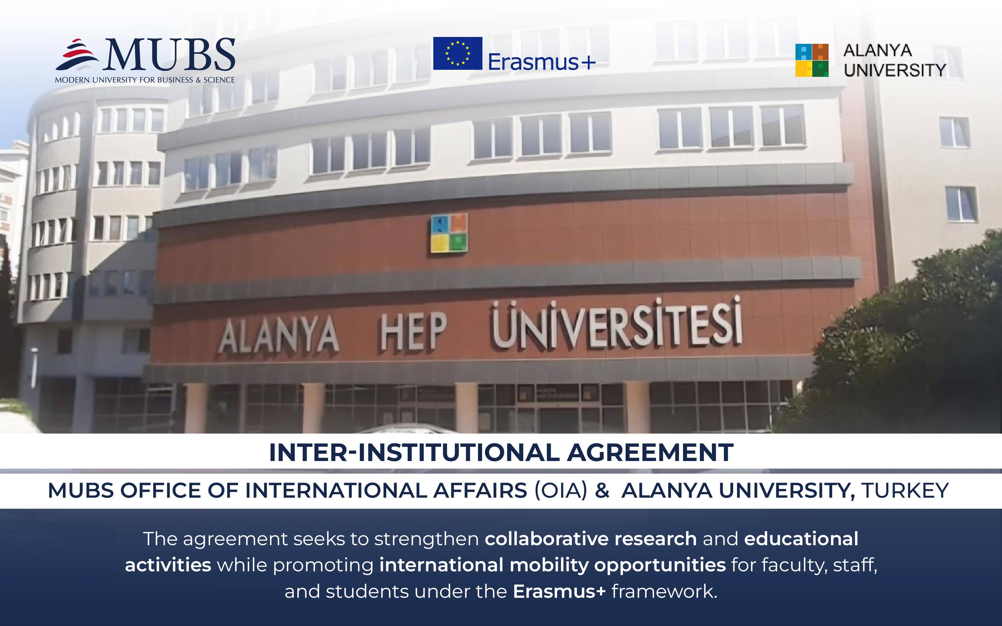 MUBS & Alanya University Sign Agreement to Promote Erasmus+ Mobility